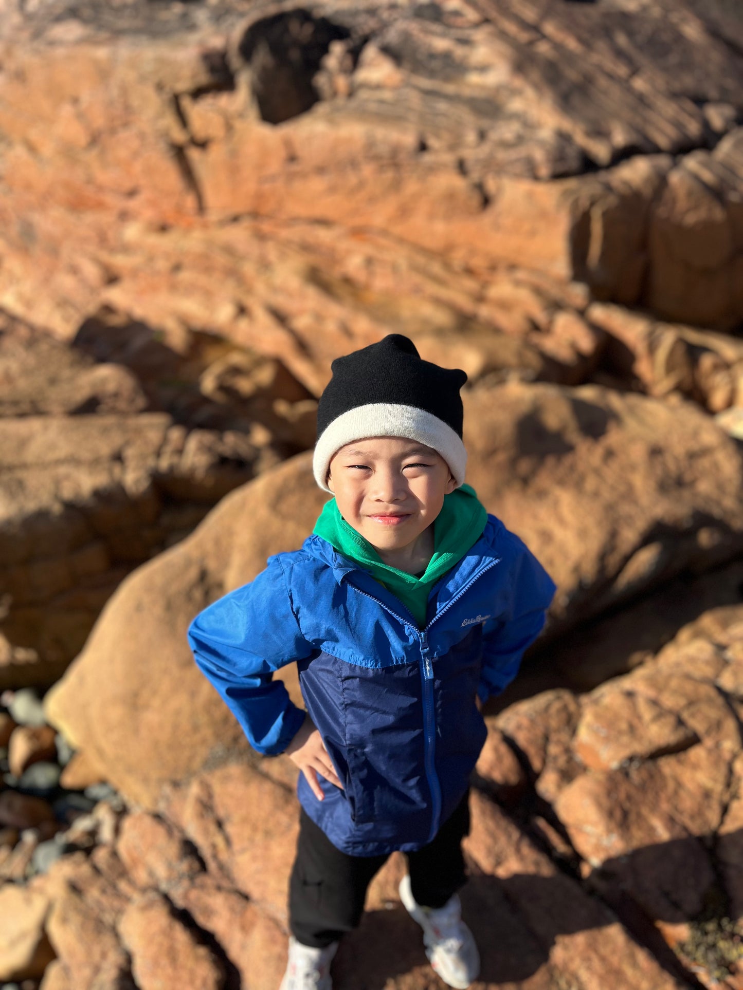 Children Reversible Unisex Beanie Hat - 100% Cashmere