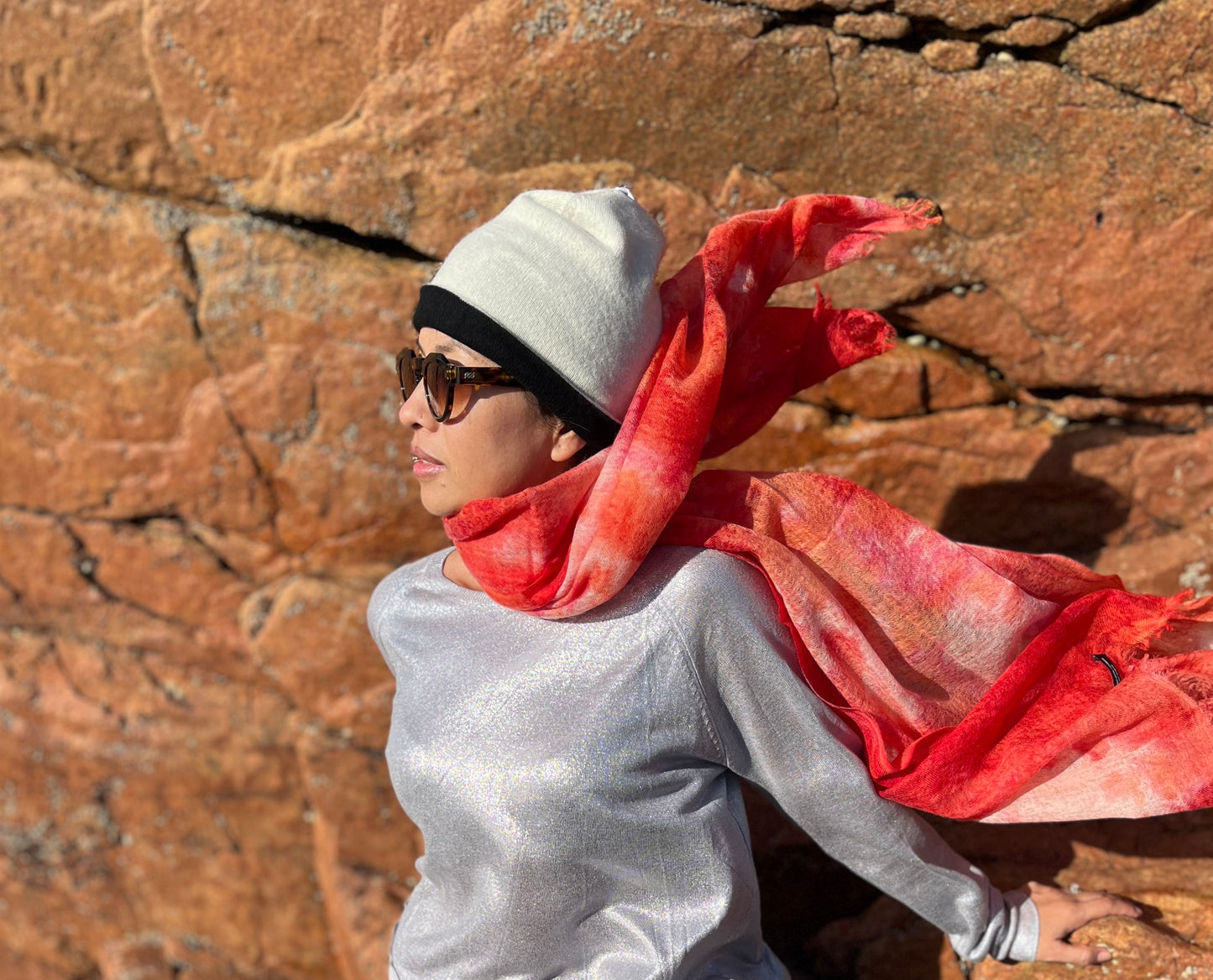 Reversible Beanie - 100% Cashmere