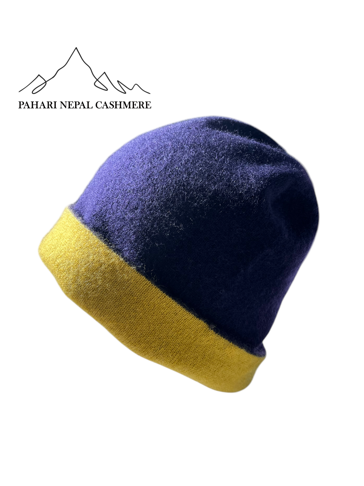 Handmade Reversible Unisex Beanie - 100% Cashmere