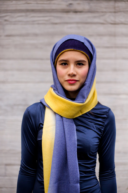 Shaded Diamond Pattern Scarf - 100% Cashmere