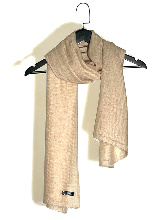 Un-dyed Natural Scarf - 100% Cashmere