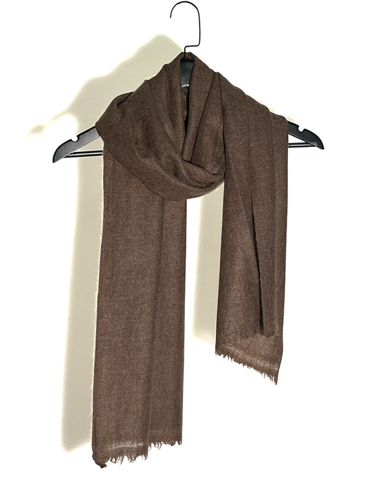 Un-dyed Natural Scarf - 100% Cashmere