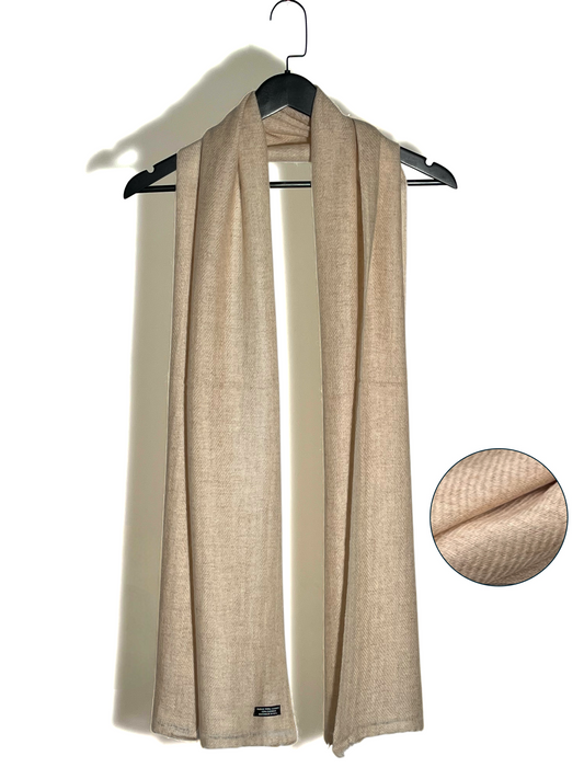 Un-dyed Natural Scarf - 100% Cashmere