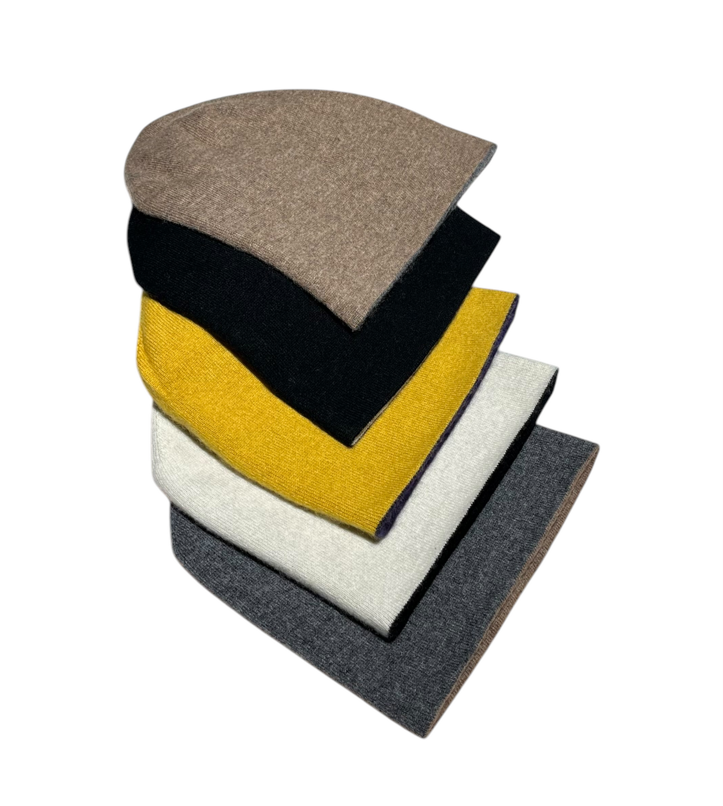 Handmade Reversible Unisex Beanie - 100% Cashmere